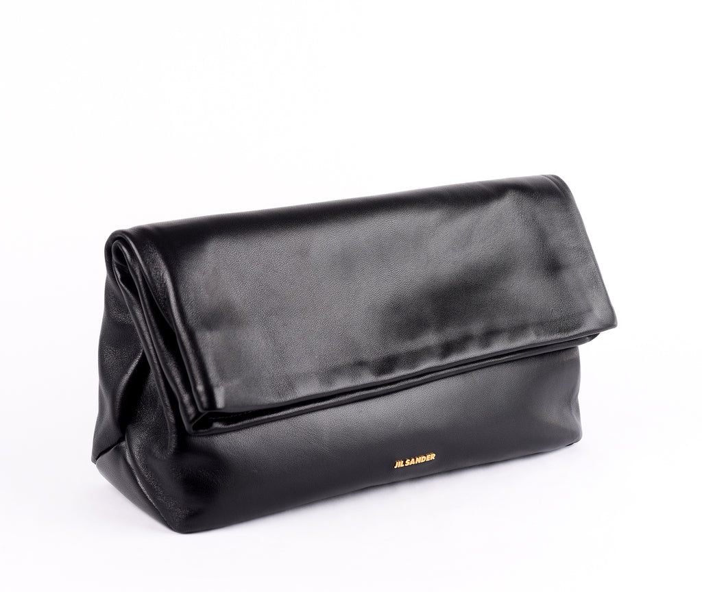 FOLD-OVER LEATHER CLUTCH