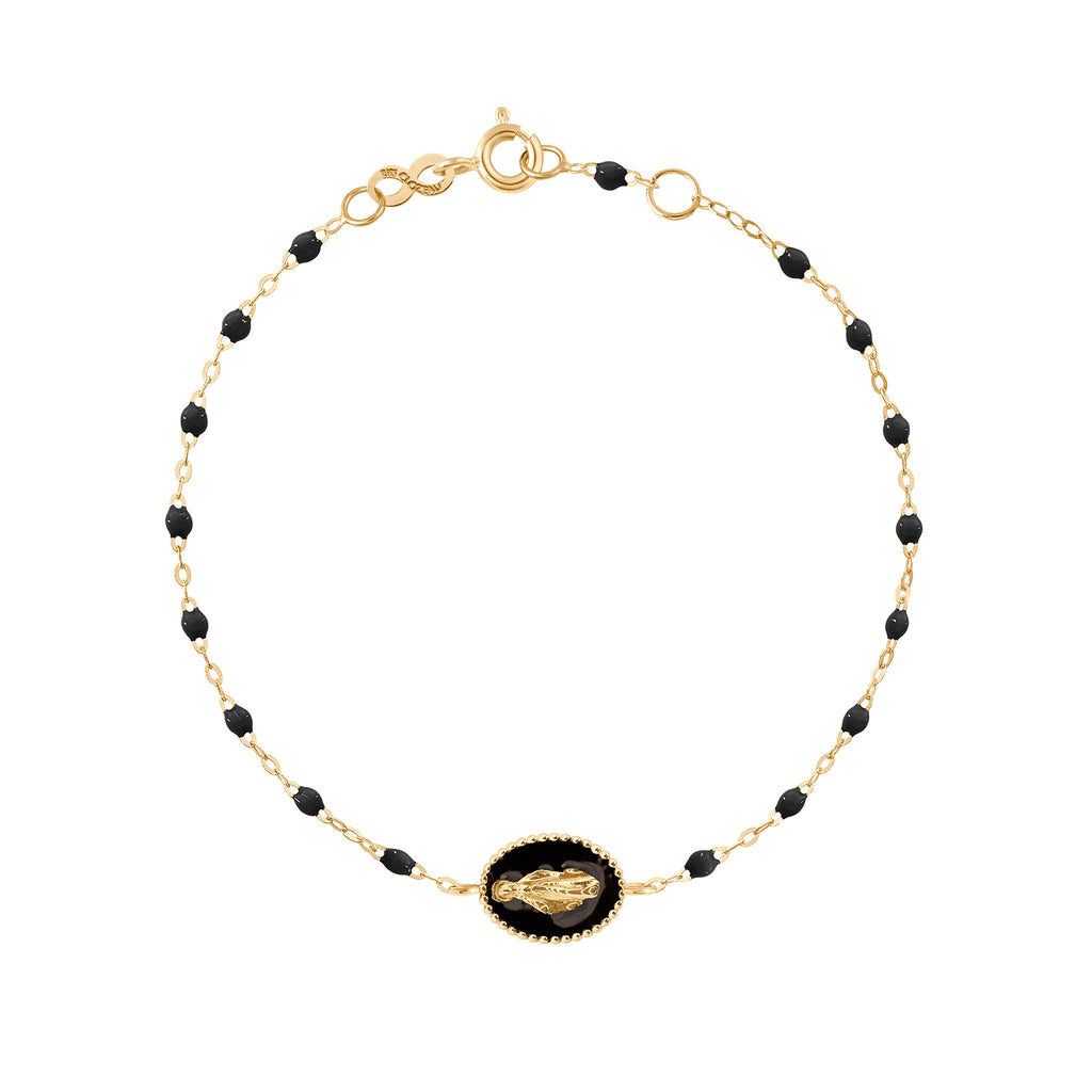 Madone resin charm Gigi black bracelet