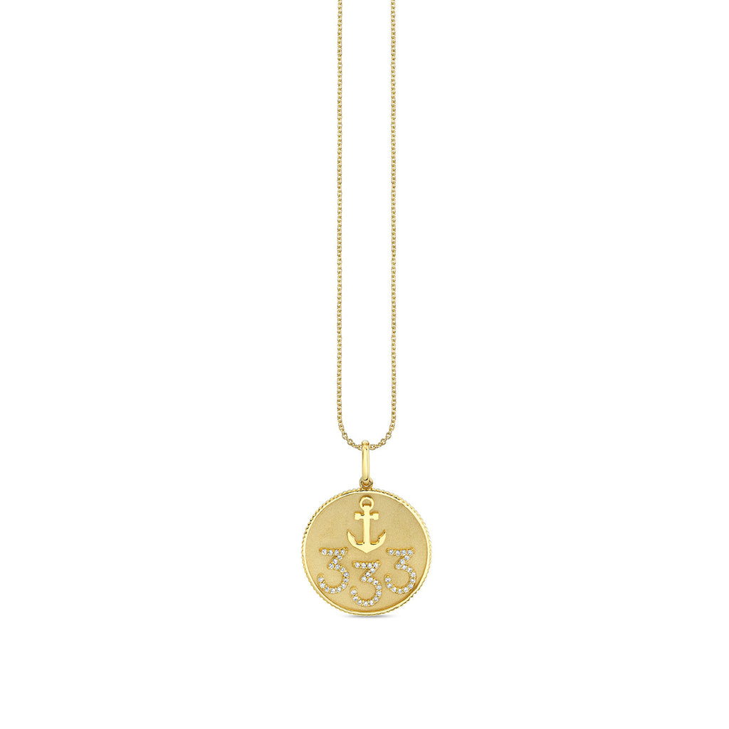 Gold & Diamond 333 Angel Number Necklace