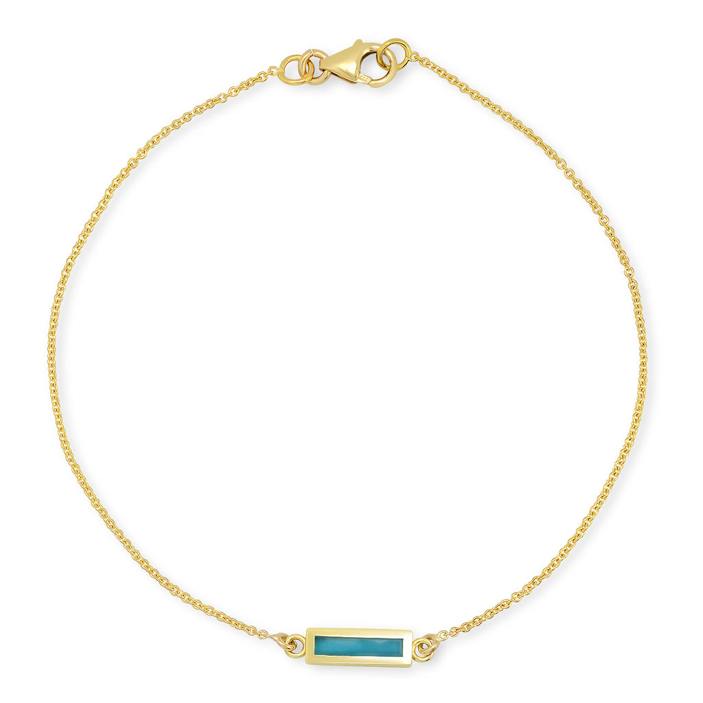 Turquoise inlay bar bracelet