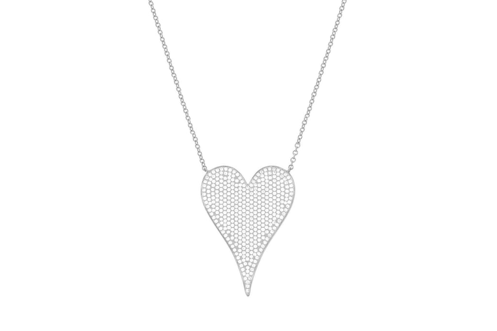 Pave Diamond Large Heart Necklace