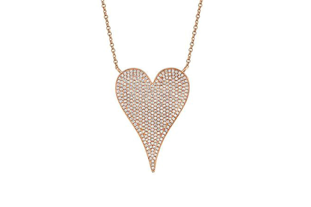 Pave Diamond Jumbo heart Necklace