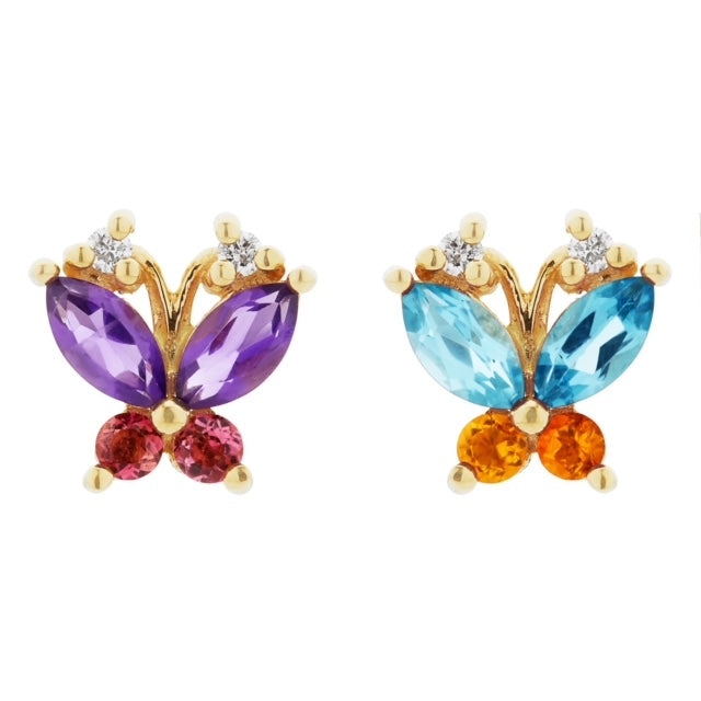Volare mixed butterfly stud earrings