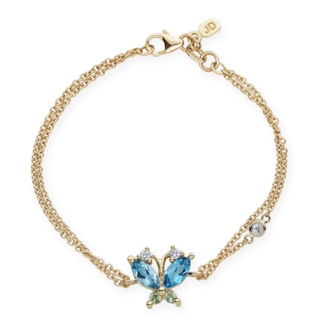 The Volare Butterfly Blue Topaz & Peridot Bracelet