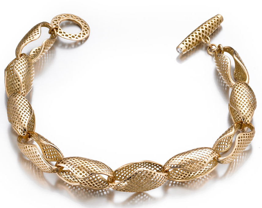 Crownwork conch shell link bracelet