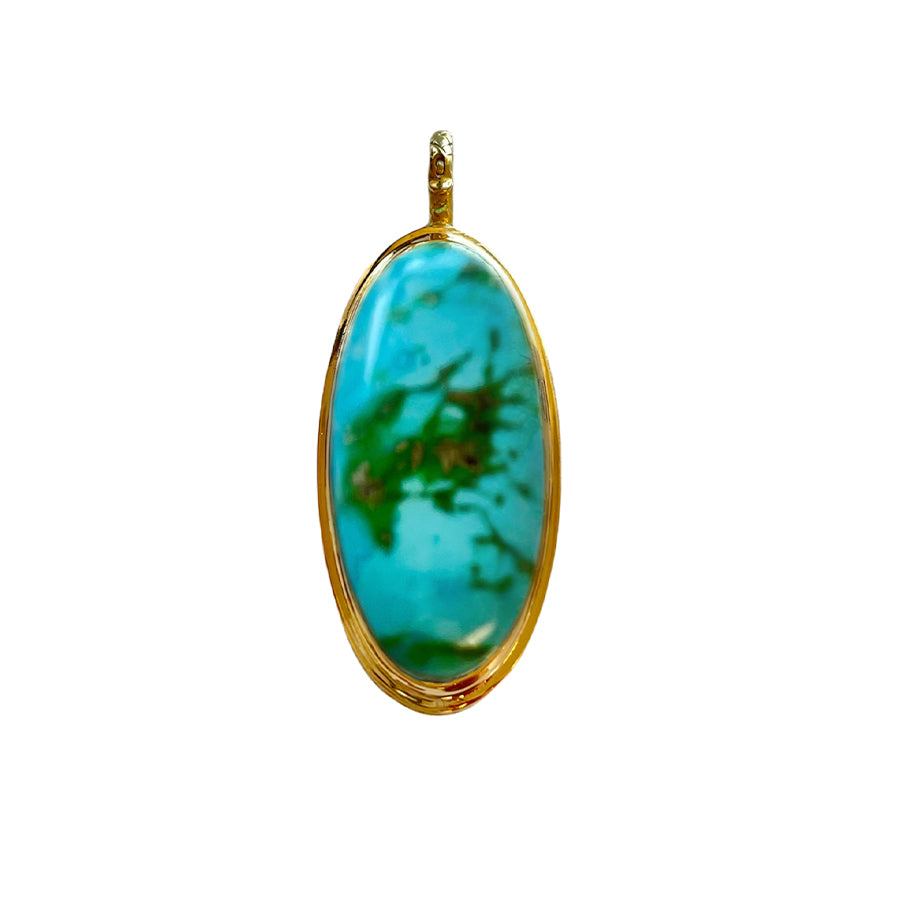 Turquoise oval pendant