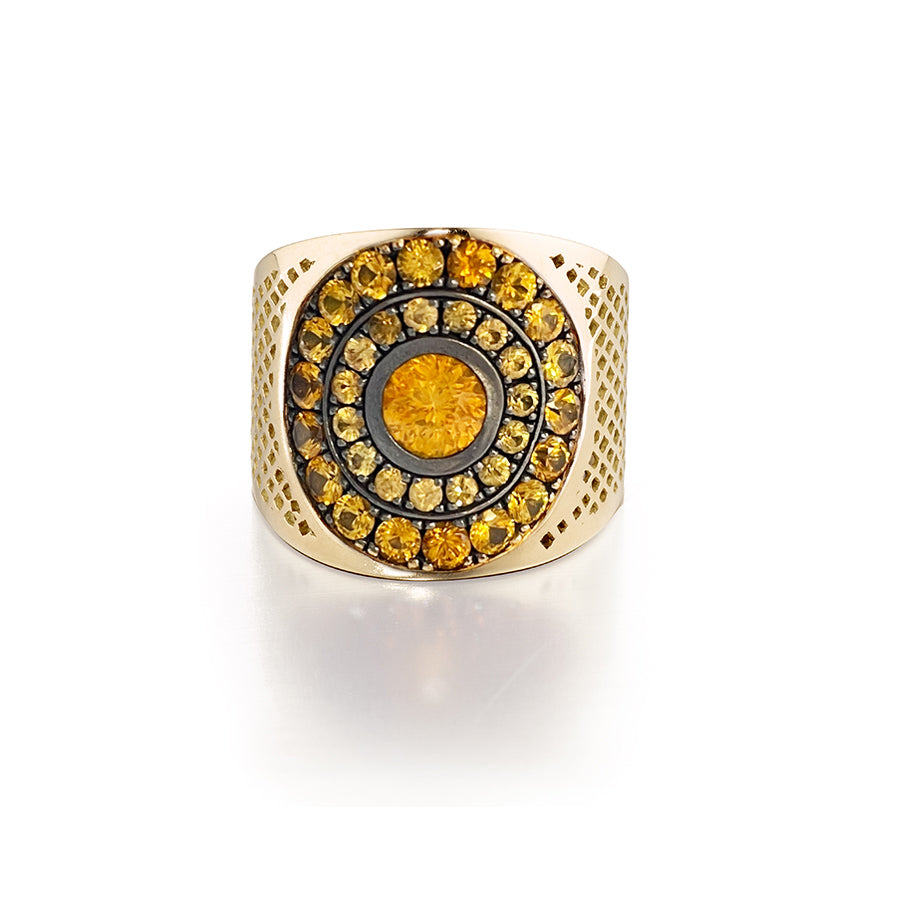 Orange sapphire Crownwork Ring