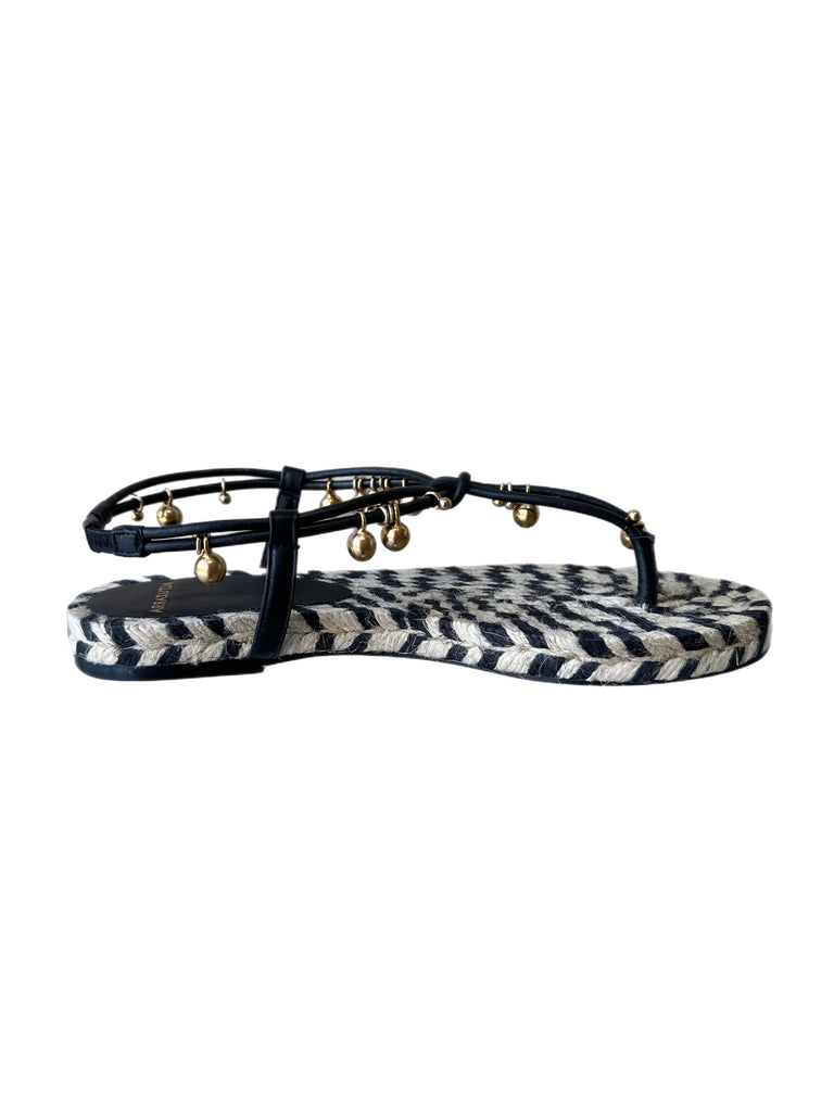 BEADED ESPADRILLE THONG SANDALS