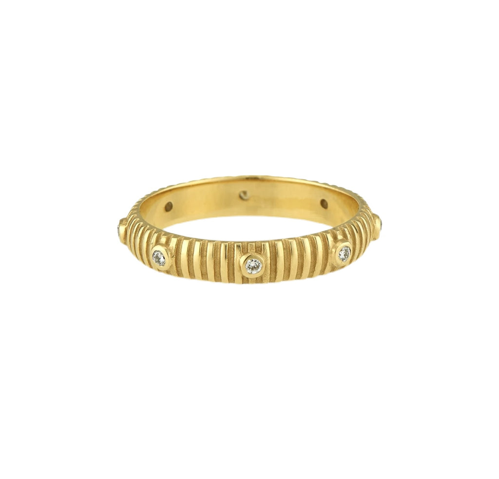 Fluted Band with Diamonds